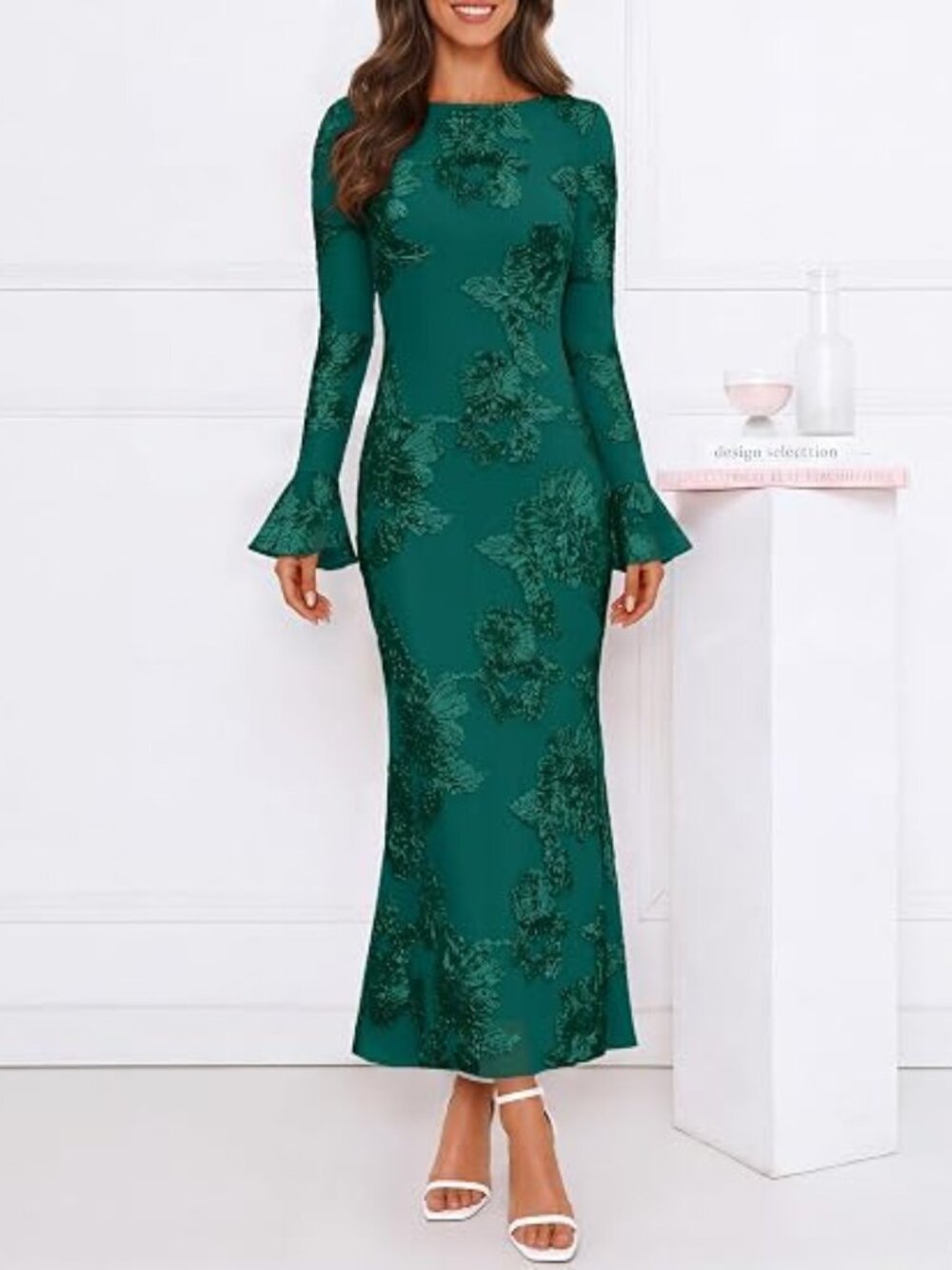 Women's Floral Wedding Guest Cocktail Maxi Dress